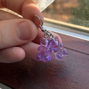 Purple gummy bear earrings